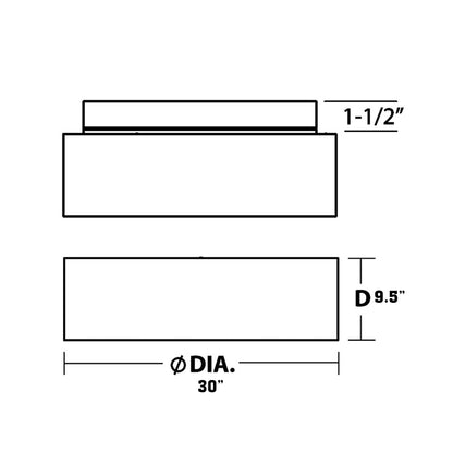Montclair LED Flush Mount Ceiling Light - line drawing.