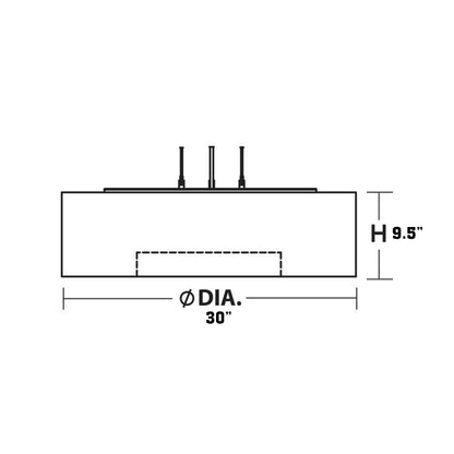 Montclair LED Pendant Light - line drawing.
