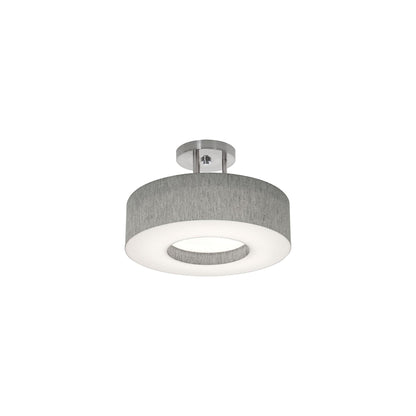 Montclair LED Semi Flush Mount Ceiling Light in Grey (12.25-Inch).