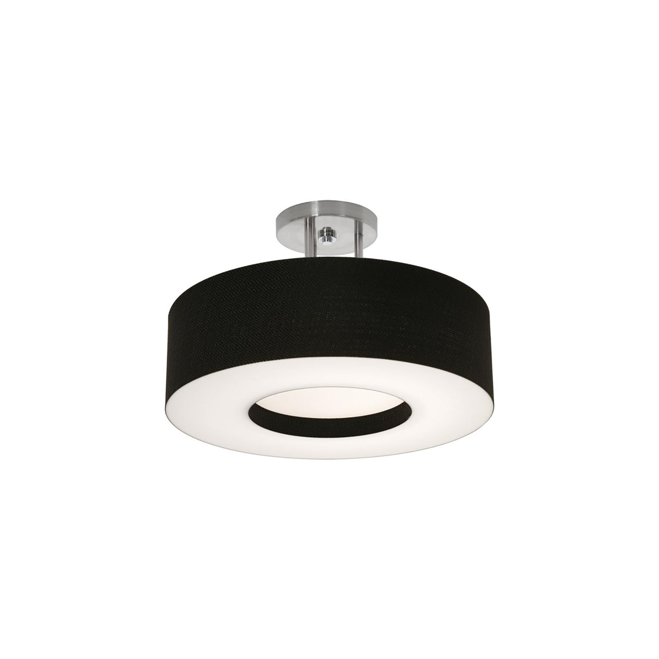 Montclair LED Semi Flush Mount Ceiling Light in Black (15-Inch).