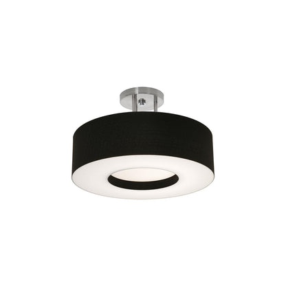 Montclair LED Semi Flush Mount Ceiling Light in Black (15-Inch).