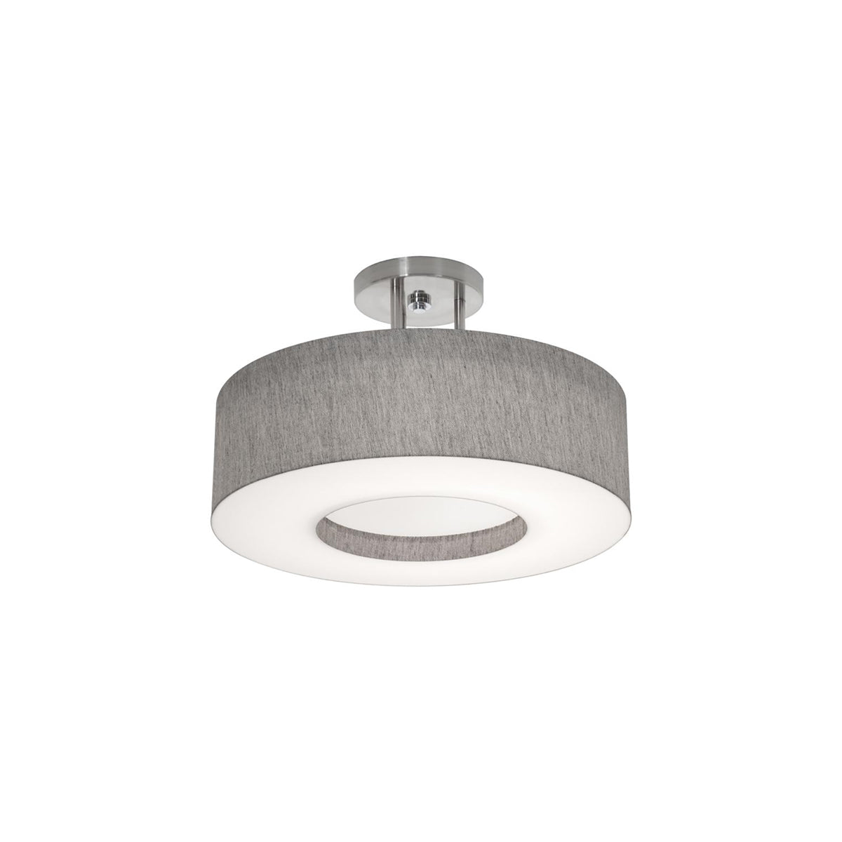 Montclair LED Semi Flush Mount Ceiling Light in Grey (15-Inch).