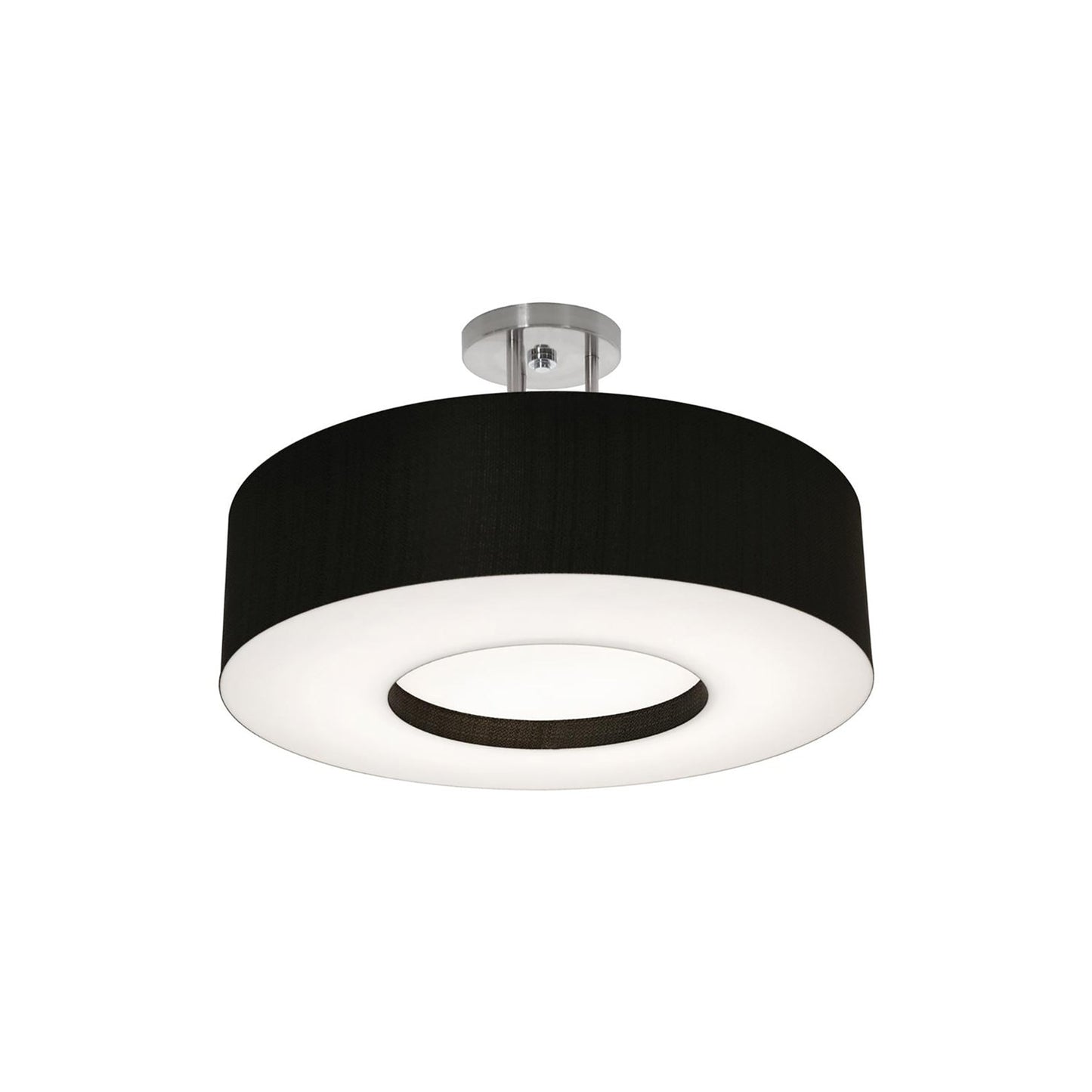 Montclair LED Semi Flush Mount Ceiling Light in Black (19.25-Inch).