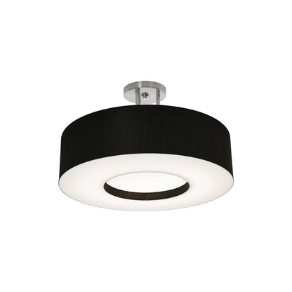 Montclair LED Semi Flush Mount Ceiling Light in Black (19.25-Inch).
