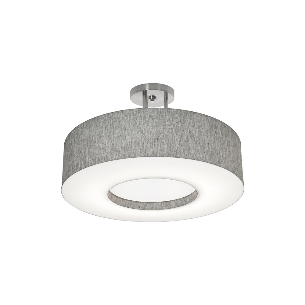 Montclair LED Semi Flush Mount Ceiling Light in Grey (19.25-Inch).