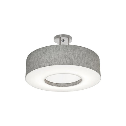 Montclair LED Semi Flush Mount Ceiling Light in Grey (19.25-Inch).