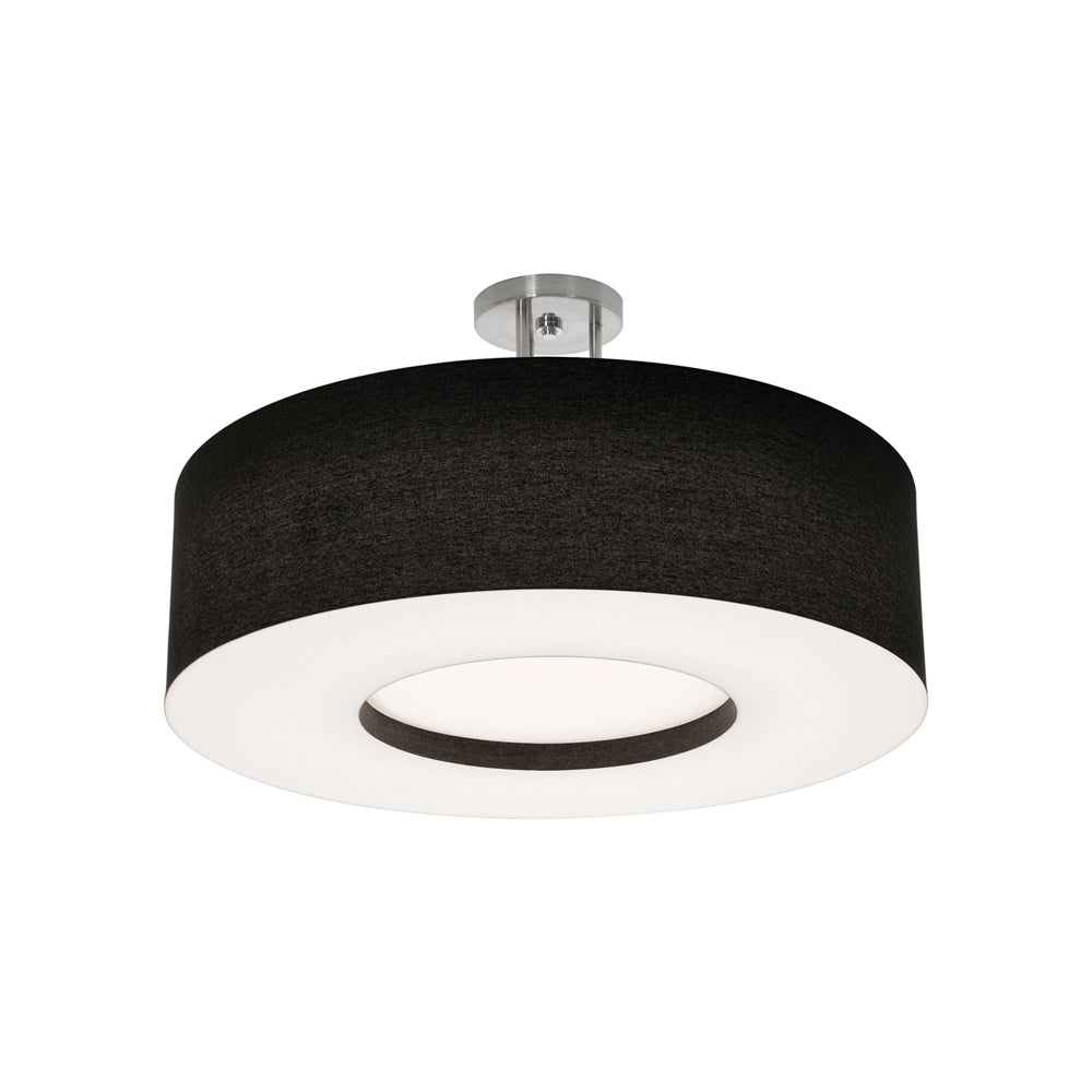 Montclair LED Semi Flush Mount Ceiling Light in Black (24-Inch).