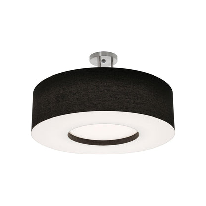 Montclair LED Semi Flush Mount Ceiling Light in Black (24-Inch).