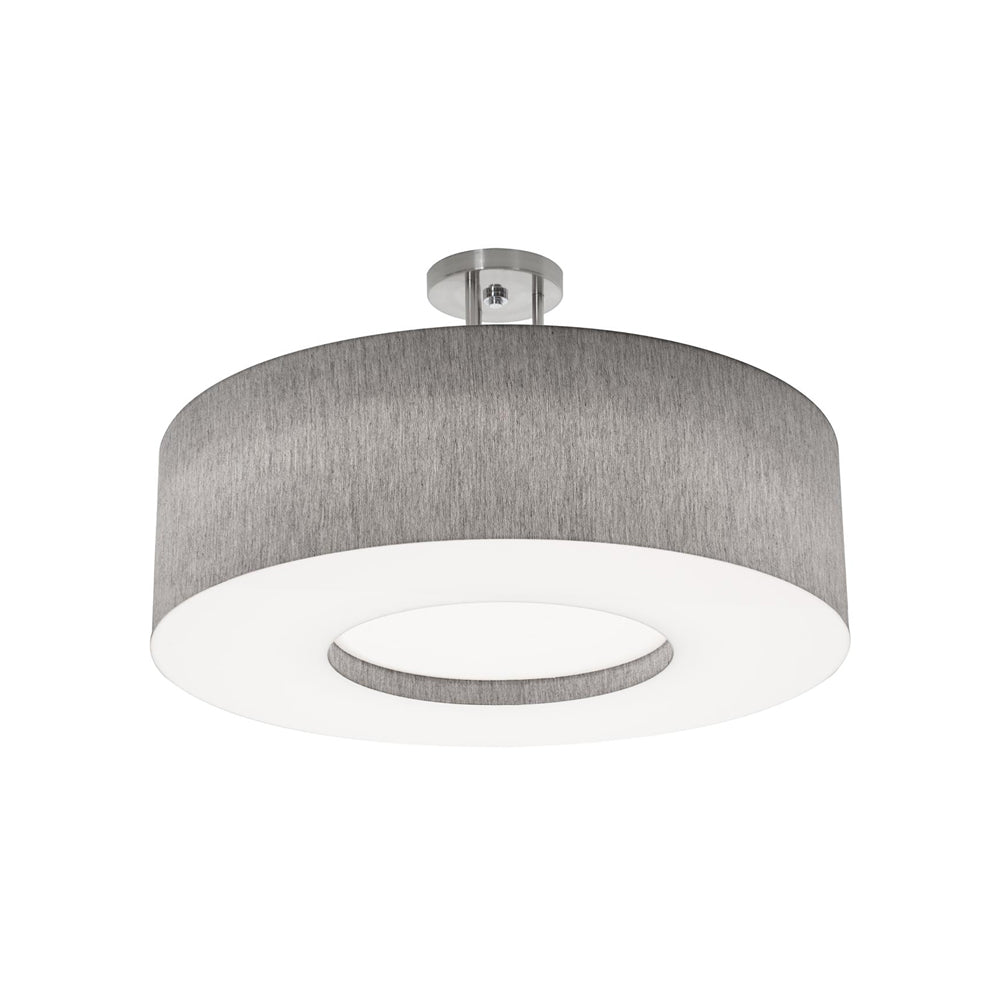 Montclair LED Semi Flush Mount Ceiling Light in Grey (24-Inch).