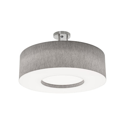 Montclair LED Semi Flush Mount Ceiling Light in Grey (24-Inch).