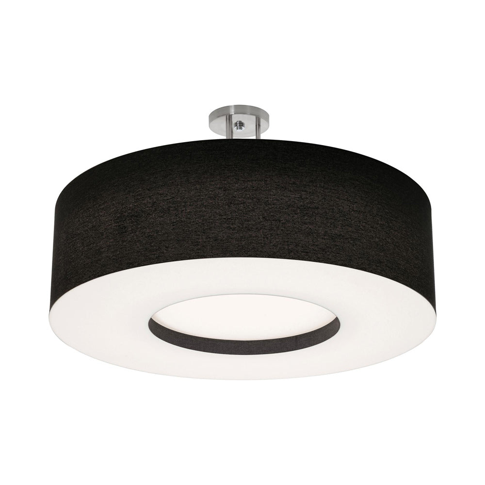 Montclair LED Semi Flush Mount Ceiling Light in Black (30-Inch).