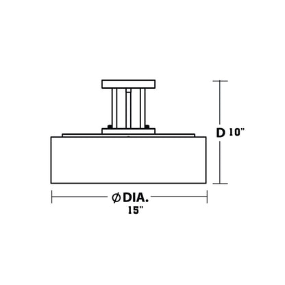 Montclair LED Semi Flush Mount Ceiling Light - line drawing.