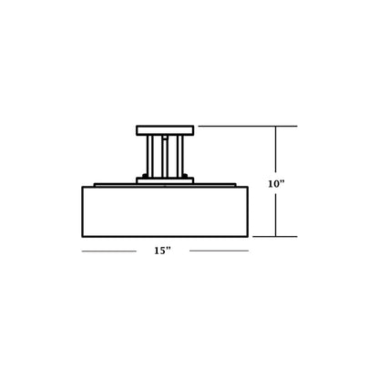 Montclair Semi-Flush Mount Ceiling Light - line drawing.