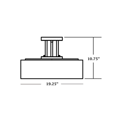 Montclair Semi-Flush Mount Ceiling Light - line drawing.