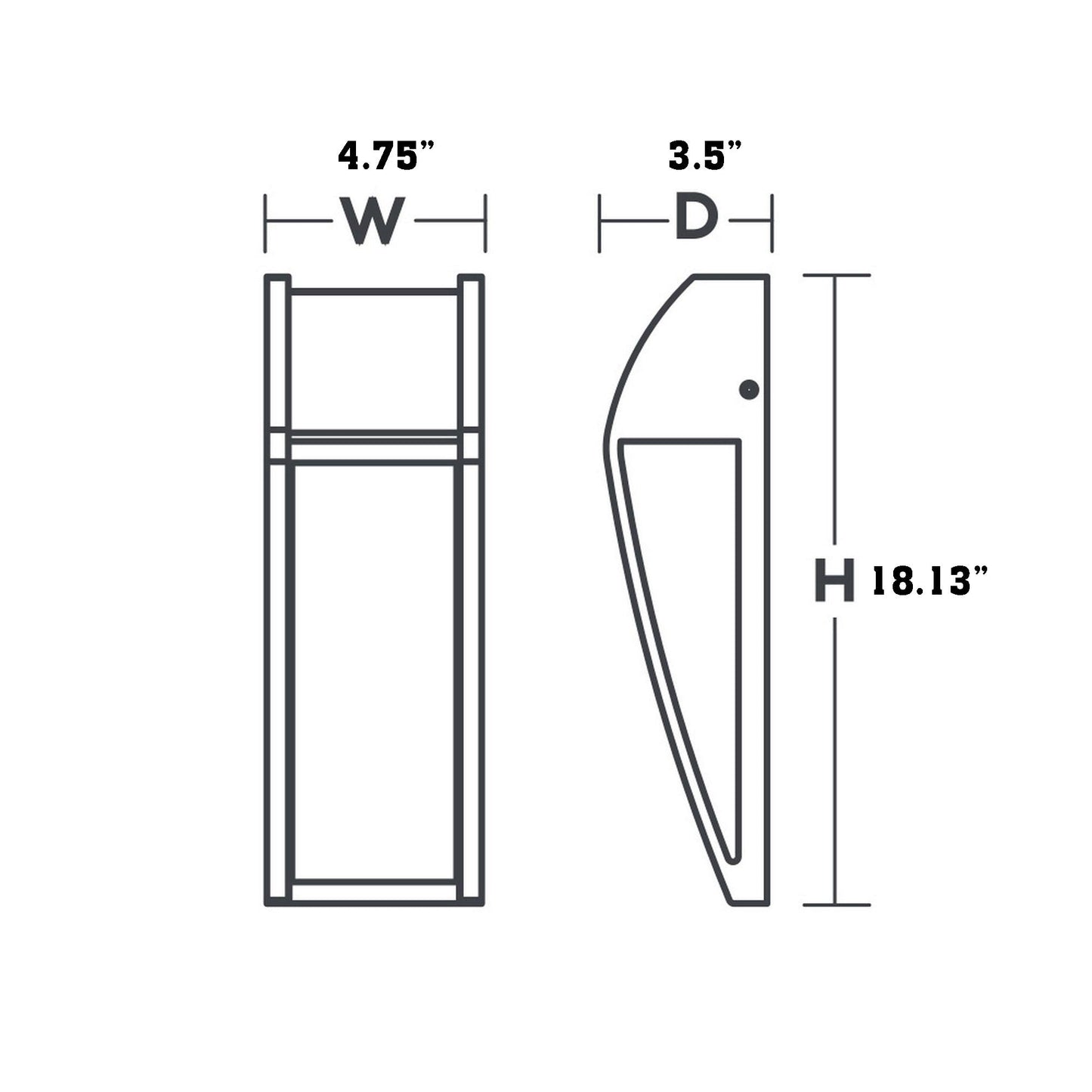 Newport Outdoor LED Wall Light - line drawing.