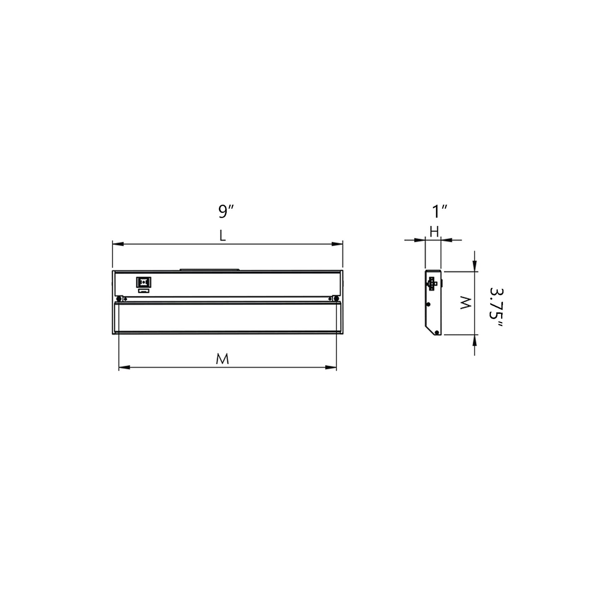 Noble Pro LED Undercabinet Light - line drawing.
