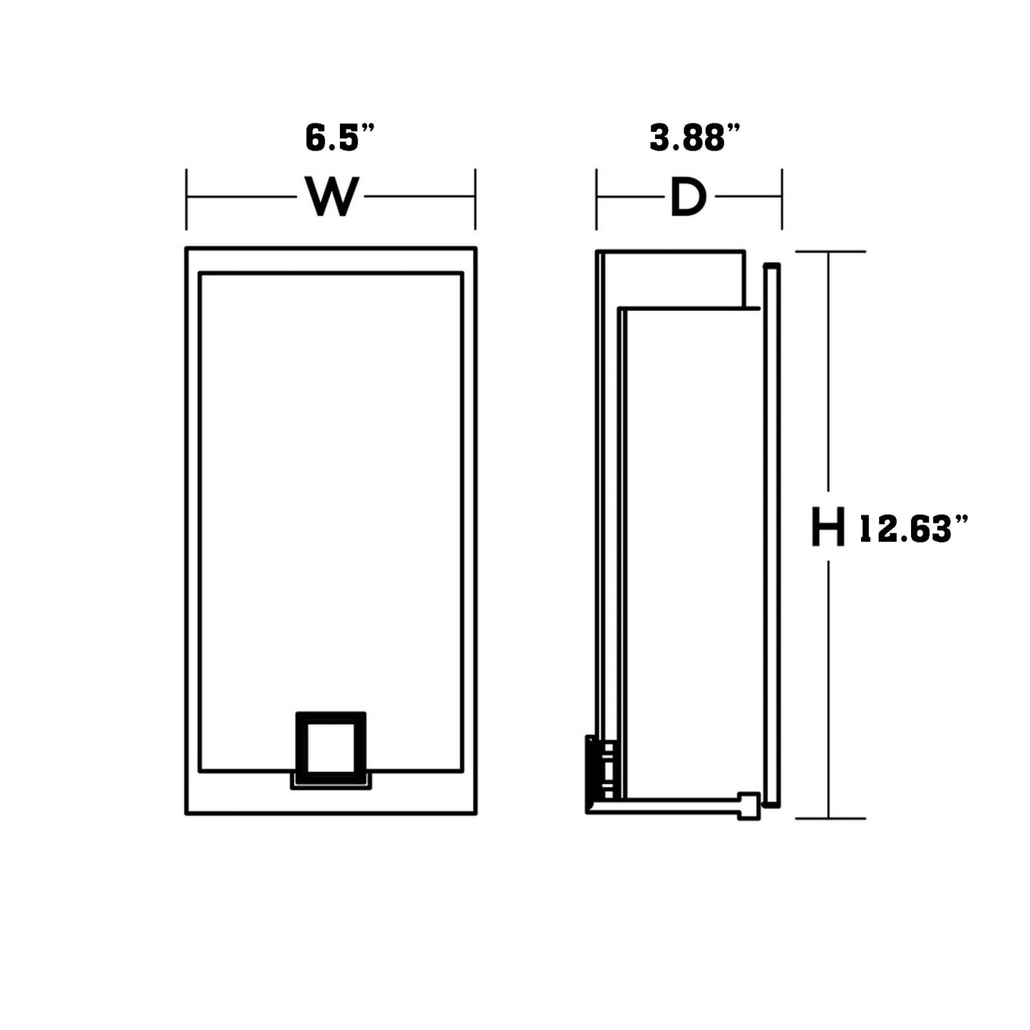 Nolan LED Wall Light - line drawing.