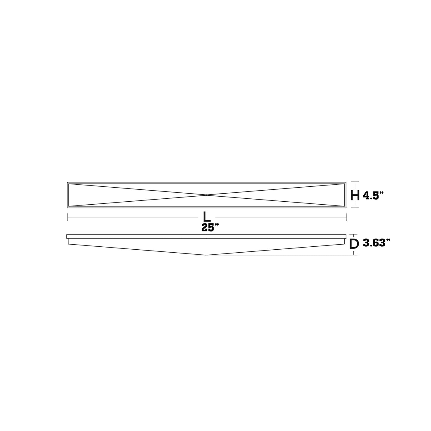 Novara LED Bath Vanity Light - line drawing.