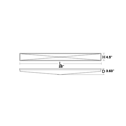 Novara LED Bath Vanity Light - line drawing.