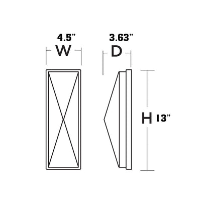 Novara LED Wall Light - line drawing.
