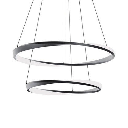 Oberon Double LED Pendant Light in Black (40-Inch).