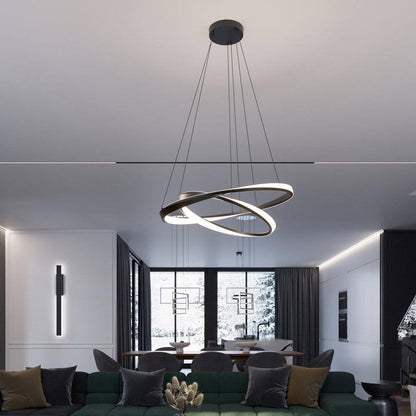 Oberon Double LED Pendant Light in living room.