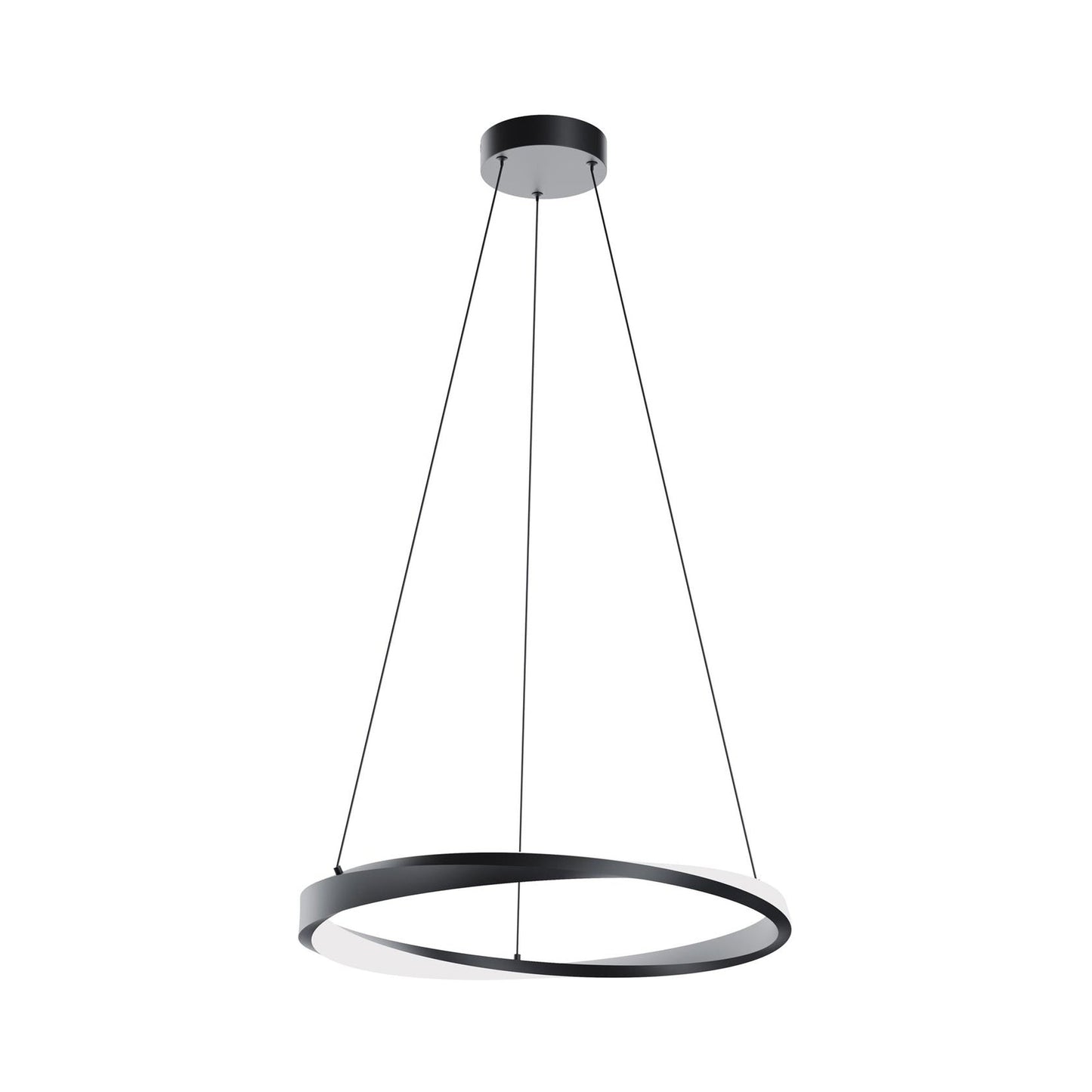 Oberon LED Pendant Light in Black (24-Inch).