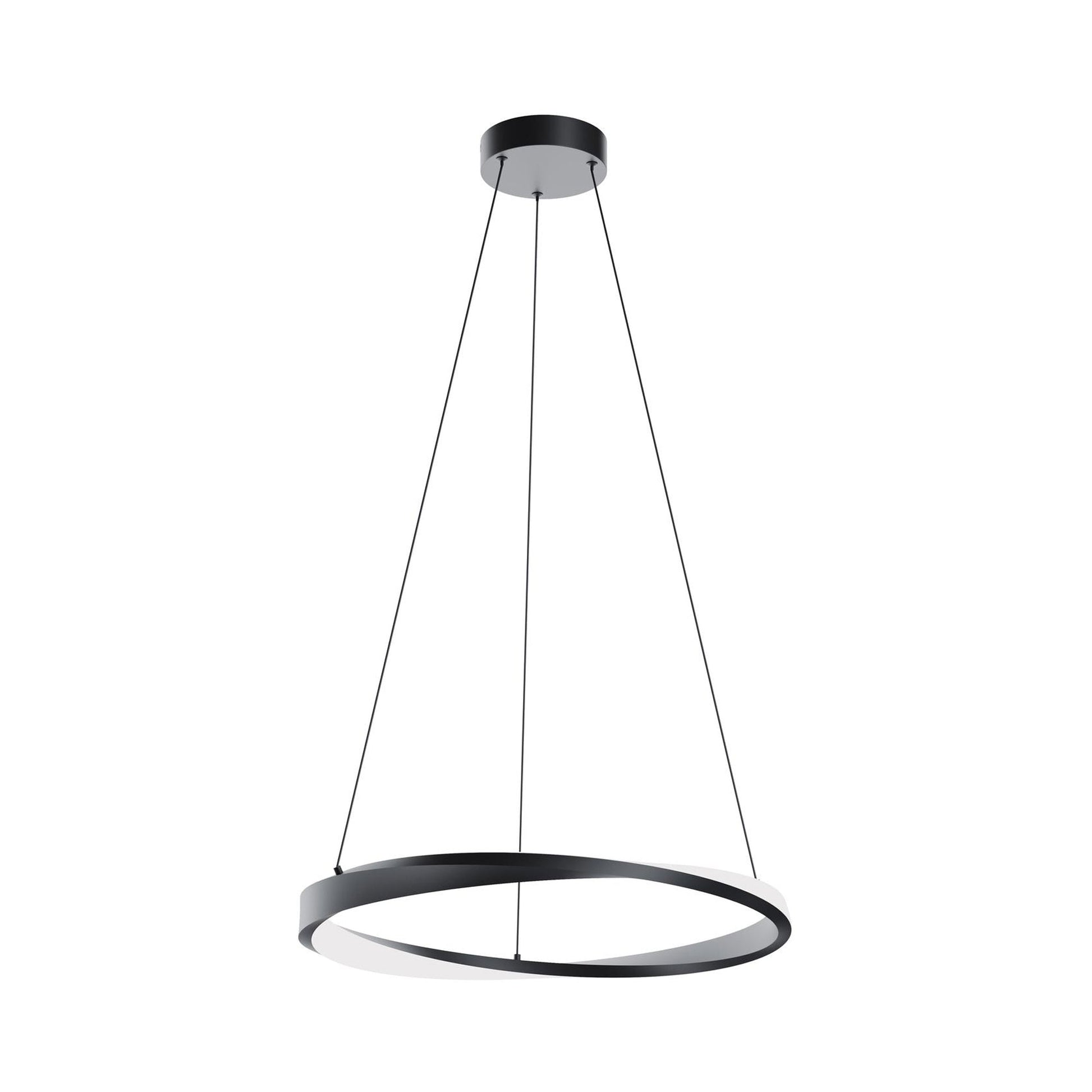 Oberon LED Pendant Light in Black (24-Inch).