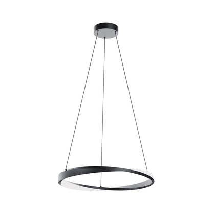 Oberon LED Pendant Light in Black (24-Inch).