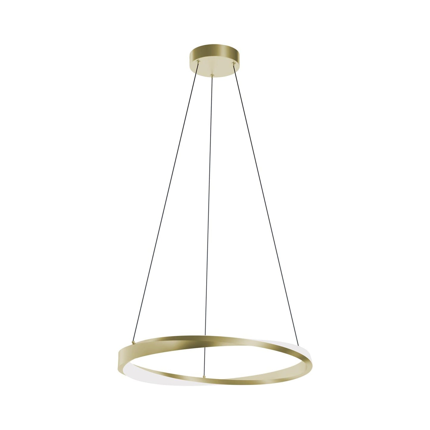 Oberon LED Pendant Light in Light Antique Brass (24-Inch).