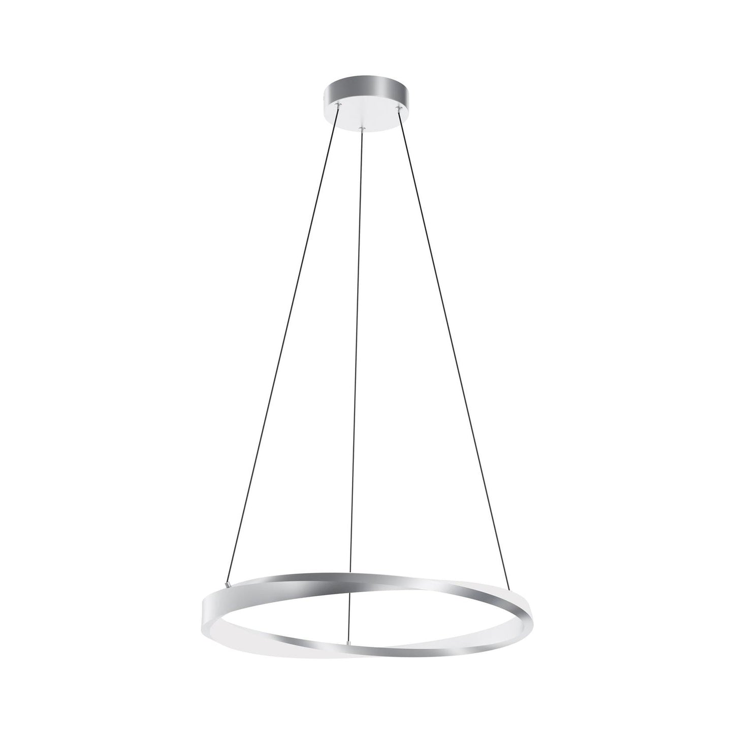 Oberon LED Pendant Light in Satin Nickel (24-Inch).