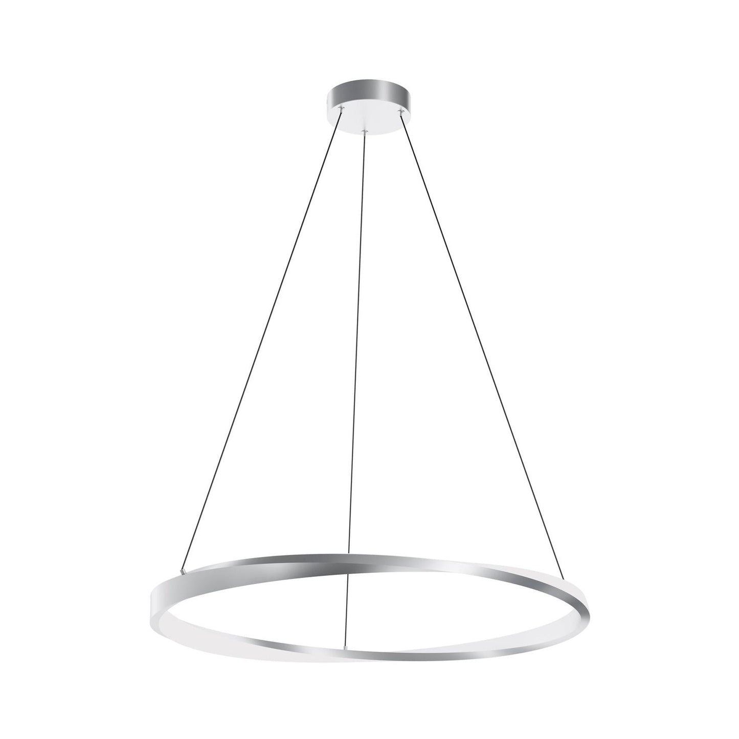 Oberon LED Pendant Light in Satin Nickel (32-Inch).