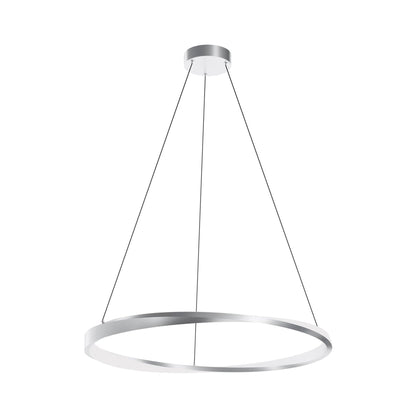 Oberon LED Pendant Light in Satin Nickel (32-Inch).