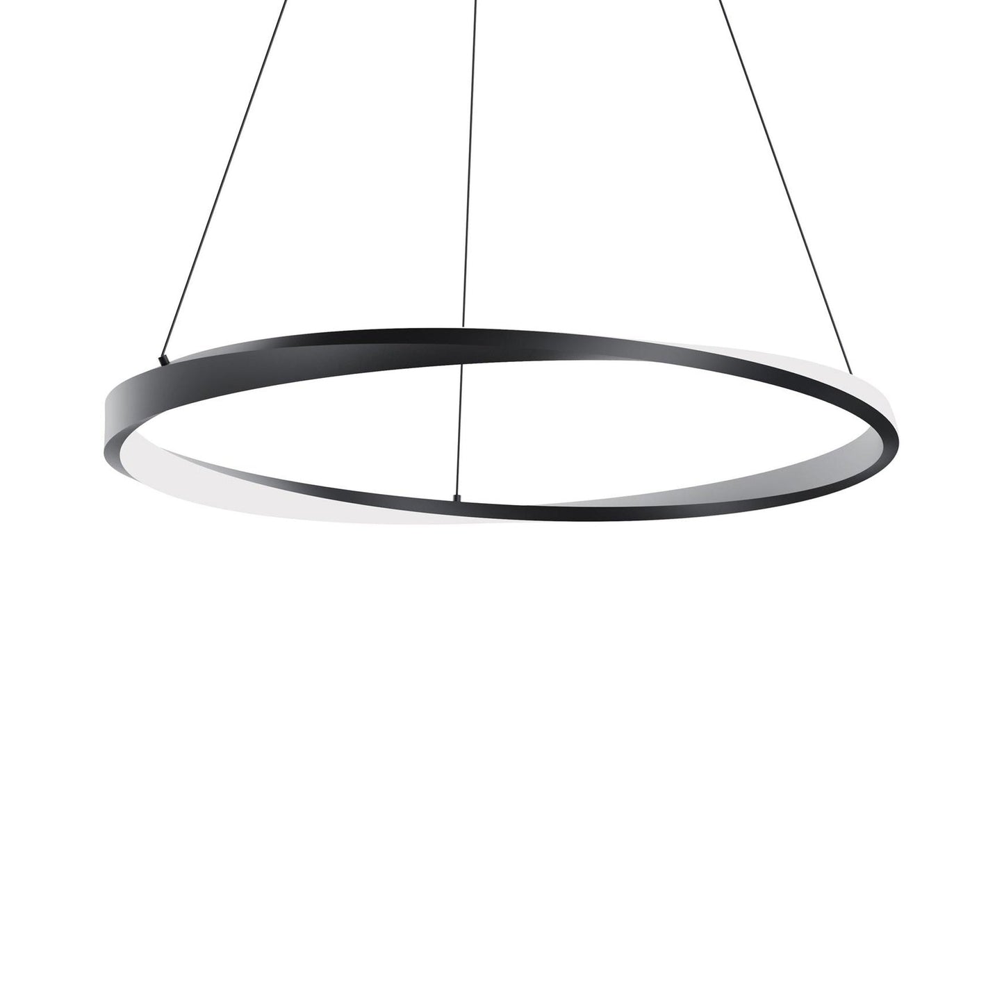 Oberon LED Pendant Light in Black (40-Inch).
