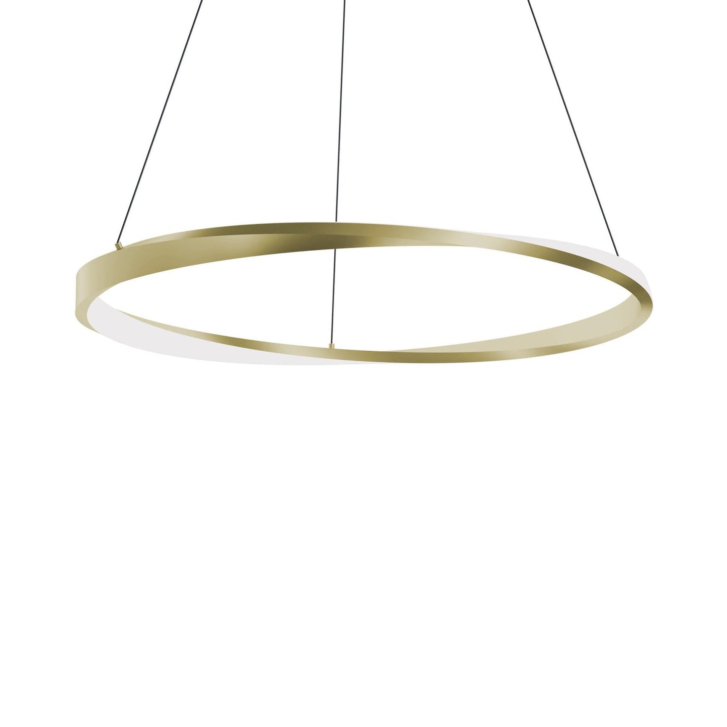 Oberon LED Pendant Light in Light Antique Brass (40-Inch).