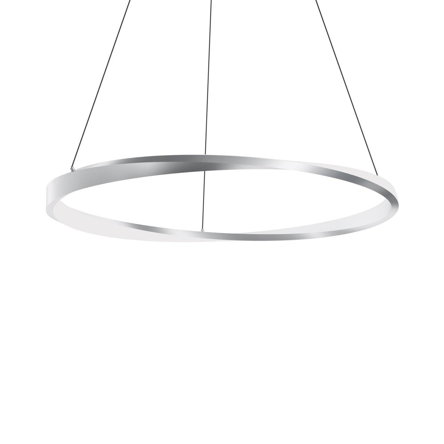 Oberon LED Pendant Light in Satin Nickel (40-Inch).