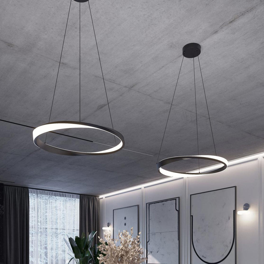 Oberon LED Pendant Light in living room.