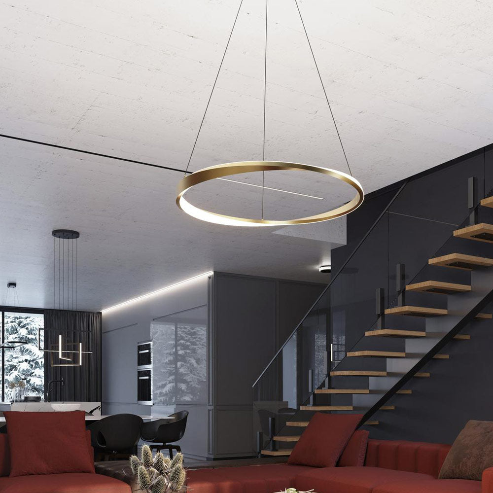 Oberon LED Pendant Light in living room.