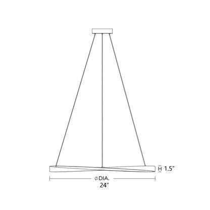 Oberon LED Pendant Light - line drawing.