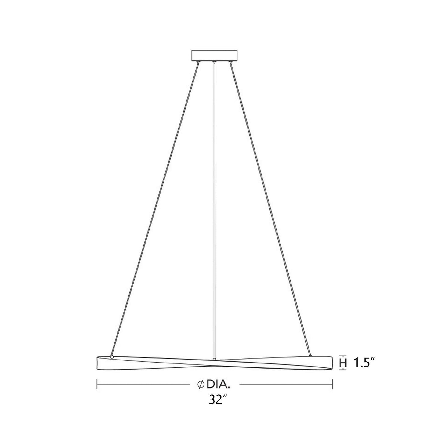 Oberon LED Pendant Light - line drawing.