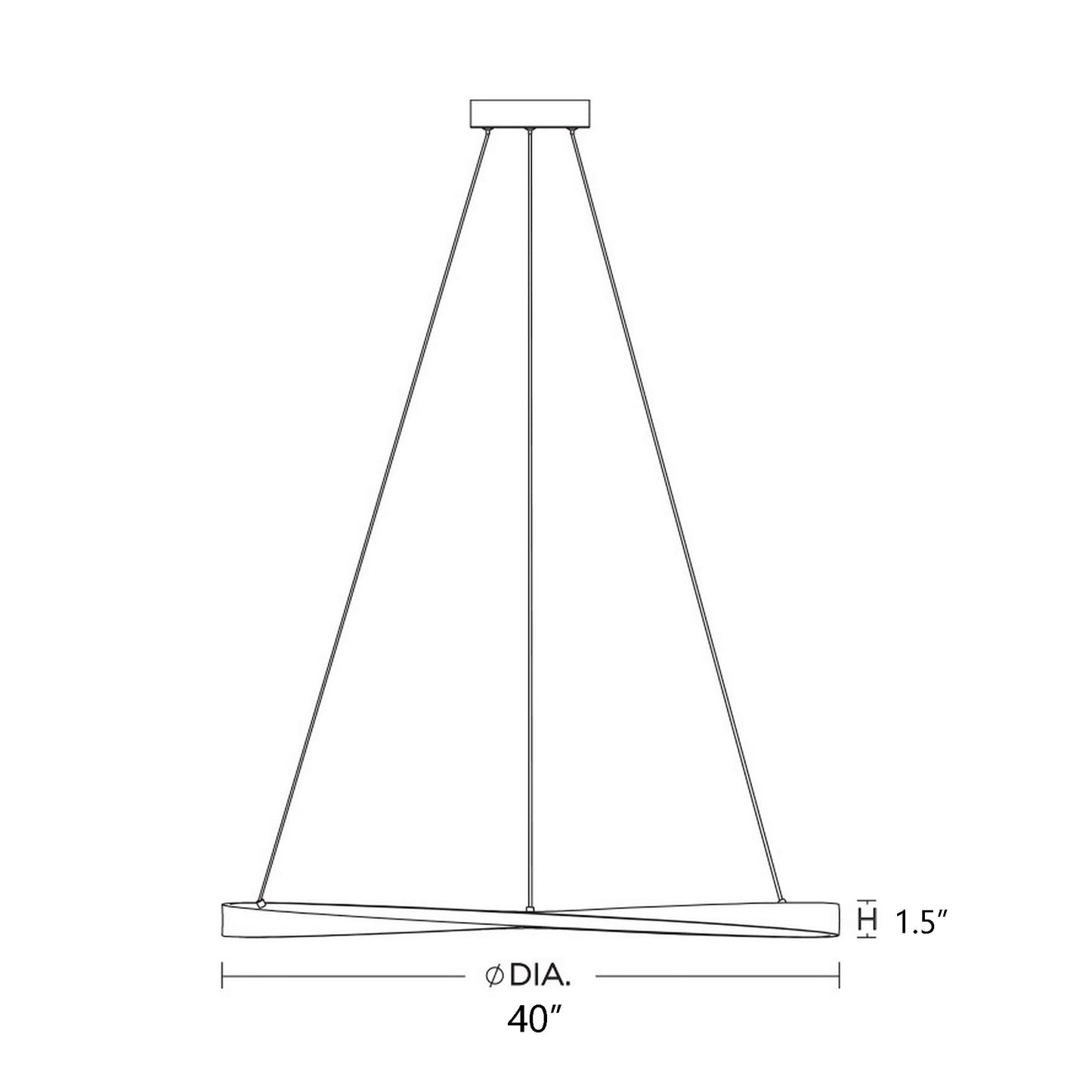 Oberon LED Pendant Light - line drawing.