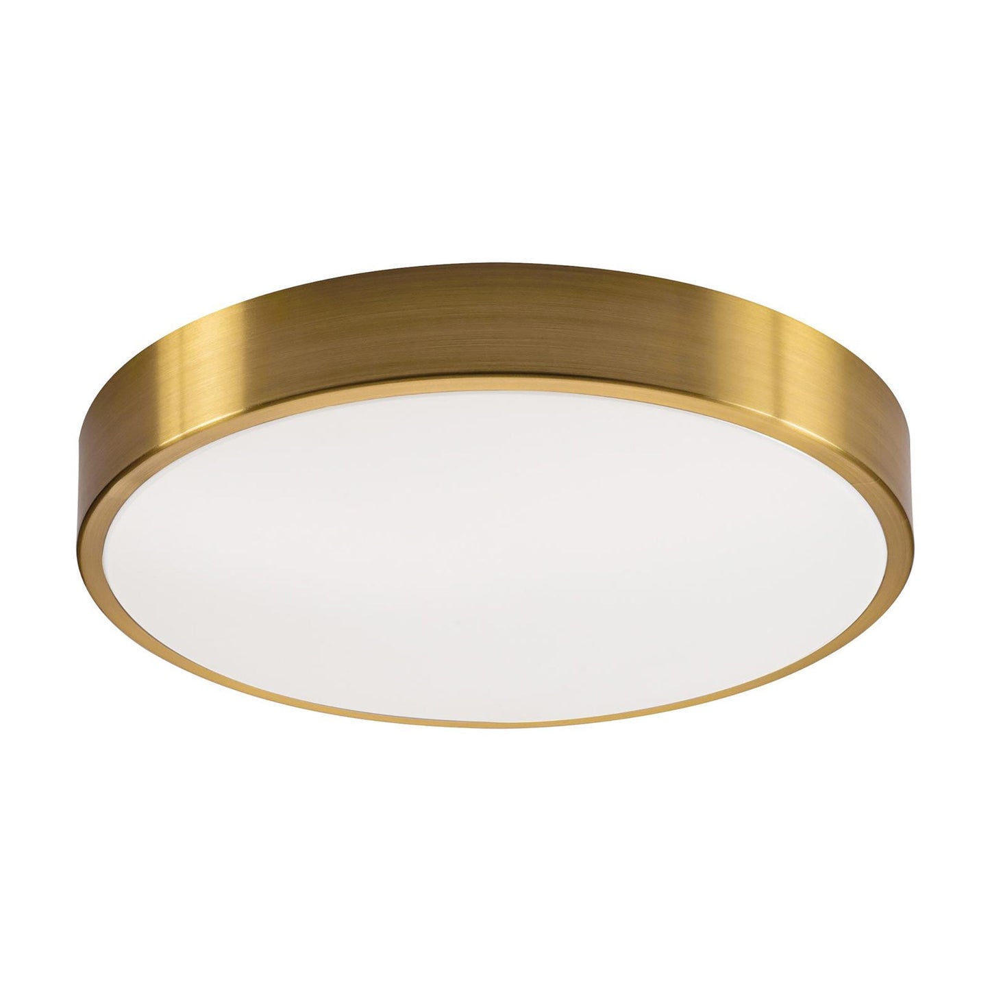 Octavia LED Flush Mount Ceiling Light in Satin Brass (14-Inch).