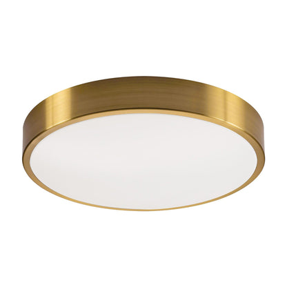 Octavia LED Flush Mount Ceiling Light in Satin Brass (14-Inch).
