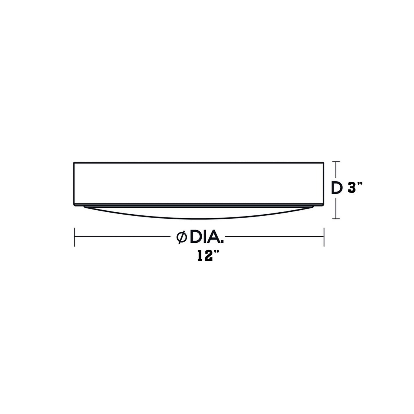 Octavia LED Flush Mount Ceiling Light - line drawing.
