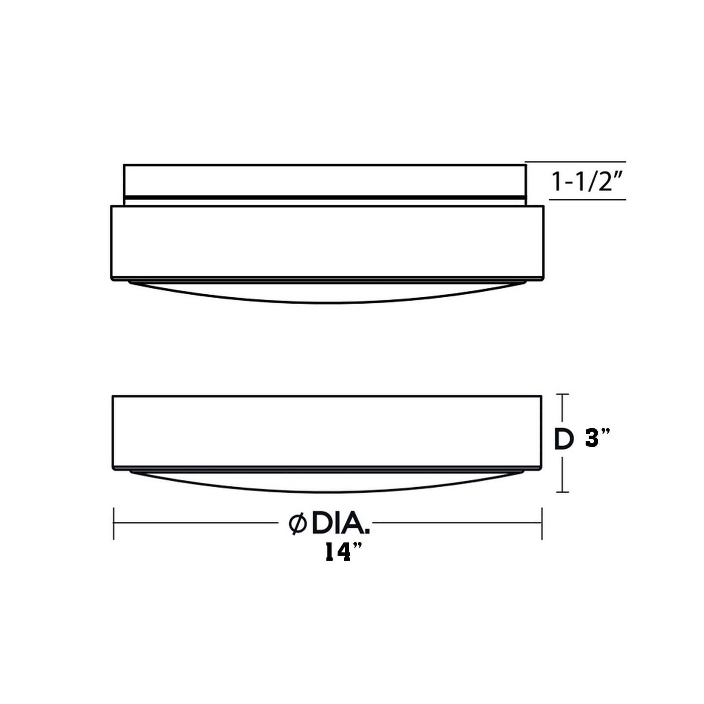 Octavia LED Flush Mount Ceiling Light - line drawing.