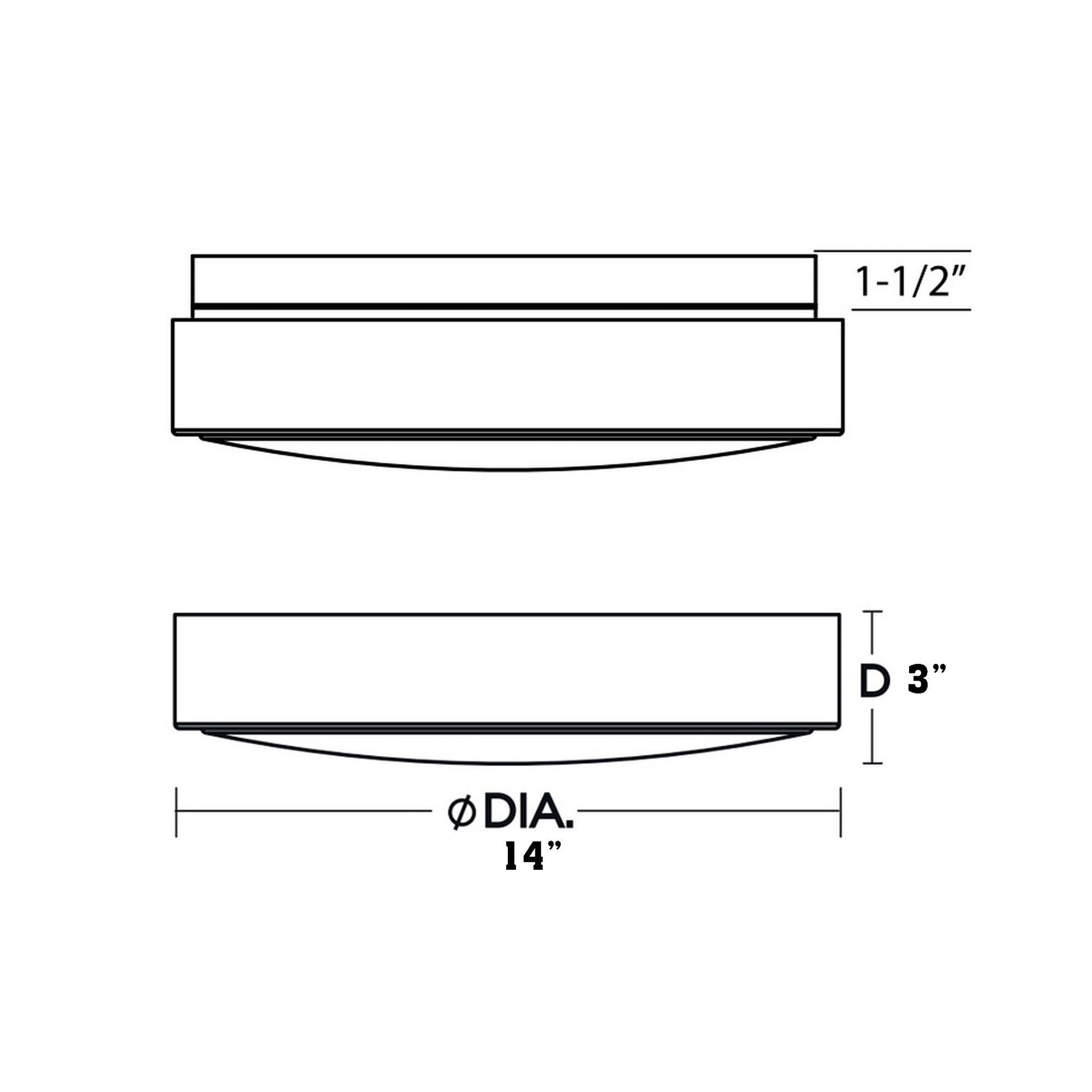 Octavia LED Flush Mount Ceiling Light - line drawing.