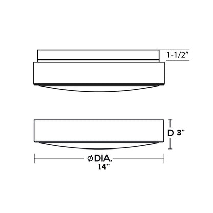 Octavia LED Flush Mount Ceiling Light - line drawing.