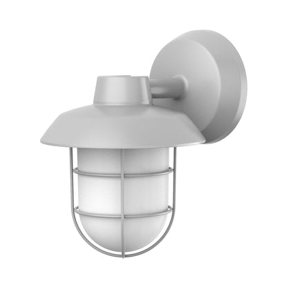 Odell Outdoor LED Wall Light in Textured Grey.