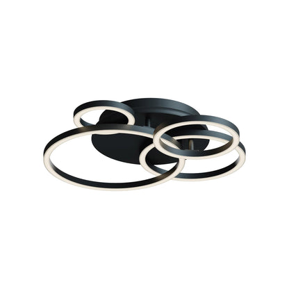 Orbit LED Flush Mount Ceiling Light in Black (17.5-Inch).