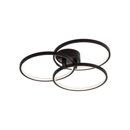 Orion LED Semi Flush Mount Ceiling Light in Black (15.75-Inch).